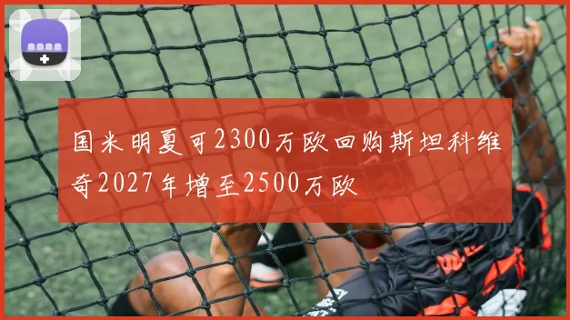 国米明夏可2300万欧回购斯坦科维奇2027年增至2500万欧